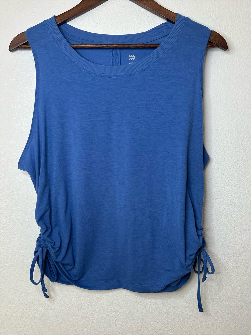 all in motion Blue Sleeveless Side-Ruched Tank